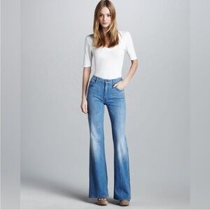 MOTHER denim The Mellow Drama Wide Leg Flare French Quarter Jeans Sz 25 EUC